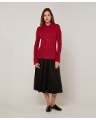Pull Virginie en Laine mélangée rouge grenat