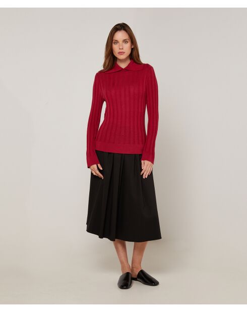 Pull Virginie en Laine mélangée rouge grenat