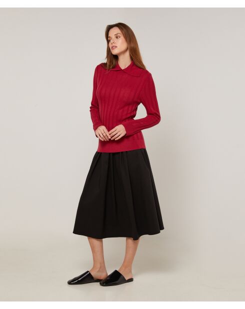 Pull Virginie en Laine mélangée rouge grenat
