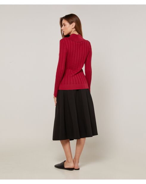 Pull Virginie en Laine mélangée rouge grenat