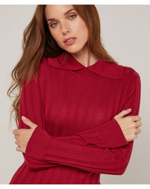 Pull Virginie en Laine mélangée rouge grenat