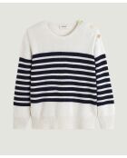 Pull Albane, mariniere, boutons rodier blanc