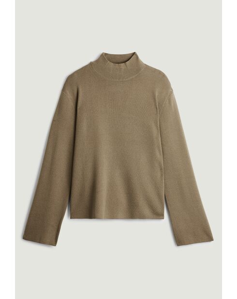 Pull Garance col montant marron camel