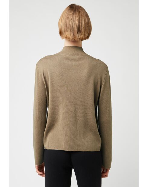Pull Garance col montant marron camel