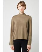 Pull Garance col montant marron camel
