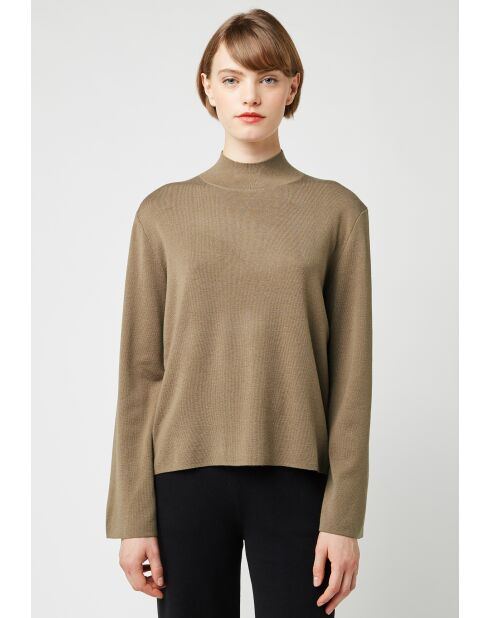 Pull Garance col montant marron camel