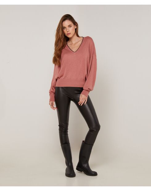 Pull Yolande en Laine mélangée bois de rose