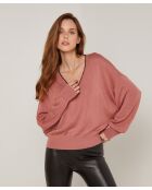 Pull Yolande en Laine mélangée bois de rose