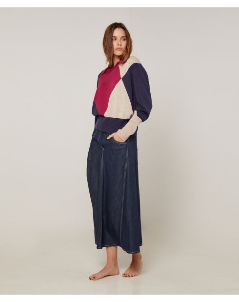 Pull Hughette en Laine mélangée rouge grenat