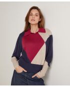 Pull Hughette en Laine mélangée rouge grenat