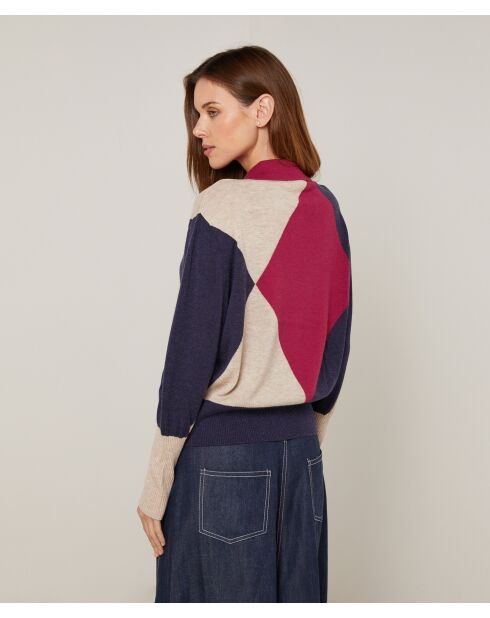 Pull Hughette en Laine mélangée rouge grenat