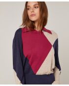 Pull Hughette en Laine mélangée rouge grenat