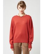 Pull Emmeline col rond orange rouille