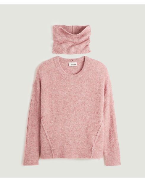 Pull Romi col amovible bois de rose