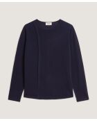 Pull Gertrude 100% laine col rond bleu marine