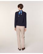 Pull Gertrude 100% laine col rond bleu marine