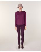 Pull Frieda 100% laine col rond violet cassis