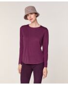 Pull Frieda 100% laine col rond violet cassis