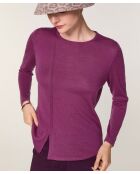 Pull Frieda 100% laine col rond violet cassis