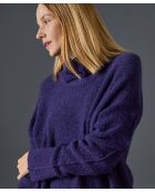Pull Églantine col amovible violet foncé