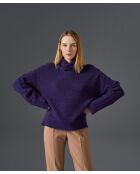 Pull Églantine col amovible violet foncé