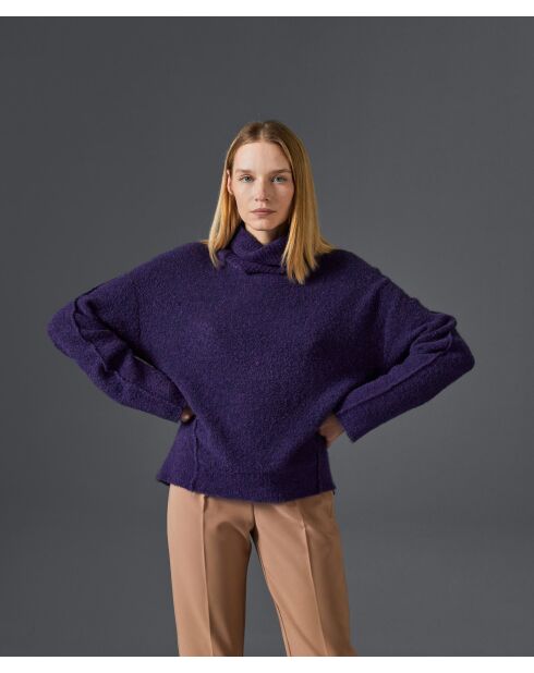 Pull Églantine col amovible violet foncé