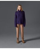 Pull Églantine col amovible violet foncé