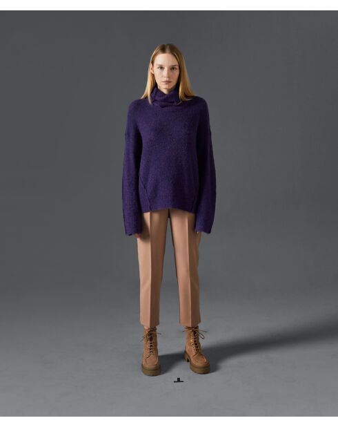Pull Églantine col amovible violet foncé