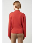 Pull Camélia col montant orange rouille