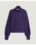 Pull Cordélia col roulé violet foncé