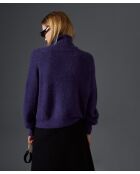 Pull Cordélia col roulé violet foncé