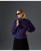 Pull Cordélia col roulé violet foncé