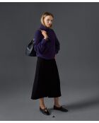 Pull Cordélia col roulé violet foncé