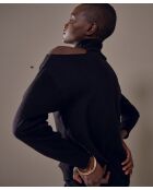Clémentine Pullover, Rollkragen, schwarze nackte Schulter