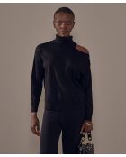 Clémentine Pullover, Rollkragen, schwarze nackte Schulter
