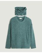 Pull Pensée col amovible vert de gris