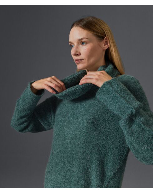 Pull Pensée col amovible vert de gris