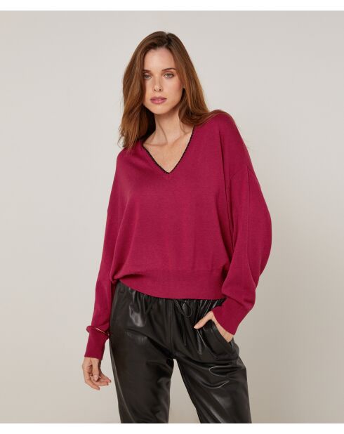 Pull Petronille en Laine mélangée rouge grenat
