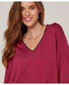 Pull Petronille en Laine mélangée rouge grenat