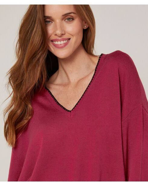 Pull Petronille en Laine mélangée rouge grenat