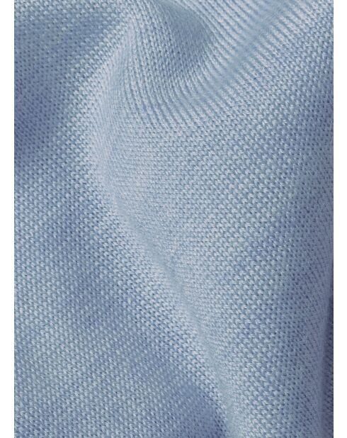 Pull Jocelyne 100% laine capuche tricolore bleu ciel