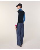 Pull Chloey 100% Laine col roulé multicolore bleu marine