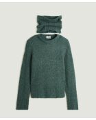 Pull Poppy en Laine mélangée col roulé amovible vert de gris