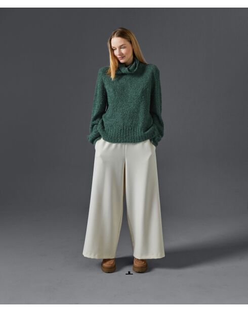 Pull Poppy en Laine mélangée col roulé amovible vert de gris