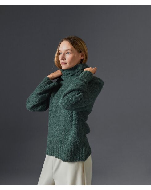 Pull Poppy en Laine mélangée col roulé amovible vert de gris
