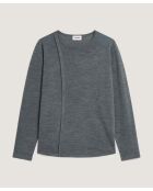 Pull Asuncion 100% laine col rond gris plomb