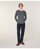 Pull Asuncion 100% laine col rond gris plomb