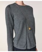 Pull Asuncion 100% laine col rond gris plomb