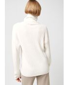 Pull Azalée large col Roulé blanc écru