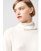 Pull Azalée large col Roulé blanc écru